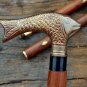 Walking Stick Cane Nautical Vintage Style Designer Fish Brass Handle  Replica