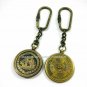 LOT OF 10 PIECES VINTAGE STYLE BRASS CALENDAR COMPASS KEY CHAIN MARINE COMPASS