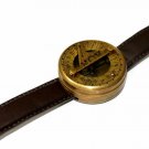 Vintage style Marine Nautical Brass Sundial compass Wrist Watch Type - Working-