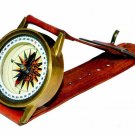 Antique Vintage Style Marine Nautical Brass Sundial compass Wrist Watch