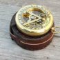 Solid Brass Antique Nautical Maritime Sundial Pocket Compass With Leather Case