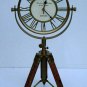 Nautical Antique Brass Vintage Clock Table Tripod Stand Home & Office Decor Gift