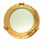 15 inch Brass Porthole Mirror~Nautical Maritime Wall Decor~Ship Cabin Window