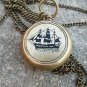 NAUTICAL Brass Direction Compass LOCKET COMPASS WITH LONG CHAIN.GIFTS