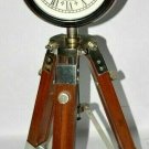 Antique vintage beautiful handmade clock home decor with wooden tripod stand