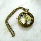 Antique Brass Pocket Watch Push Button Roman Dial With Chain Best Gift Item