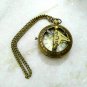 Antique Brass Pocket Watch Push Button Roman Dial With Chain Best Gift Item