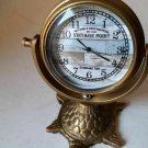 Antique Brass Metal Table Top Clock Globe Desk Clock On Stand Decorative