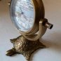 Antique Brass Metal Table Top Clock Globe Desk Clock On Stand Decorative