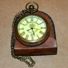 Vintage antique maritime brass pocket watch Victoria London and leather box gift