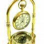Desk Clock Compass Antique Maritime Solid Brass Hanging Nautical Home Decor Item