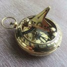 Brass Sundial Compass - Necklace Pendant - Old Vintage Antique Pocket Style