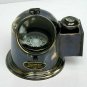 Antique vintage brass binnacle gimbal compass and oil lamp nautical ship gift