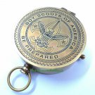 Antique Brass Lid Compass Boy Scouts Maritime Collectible Gift