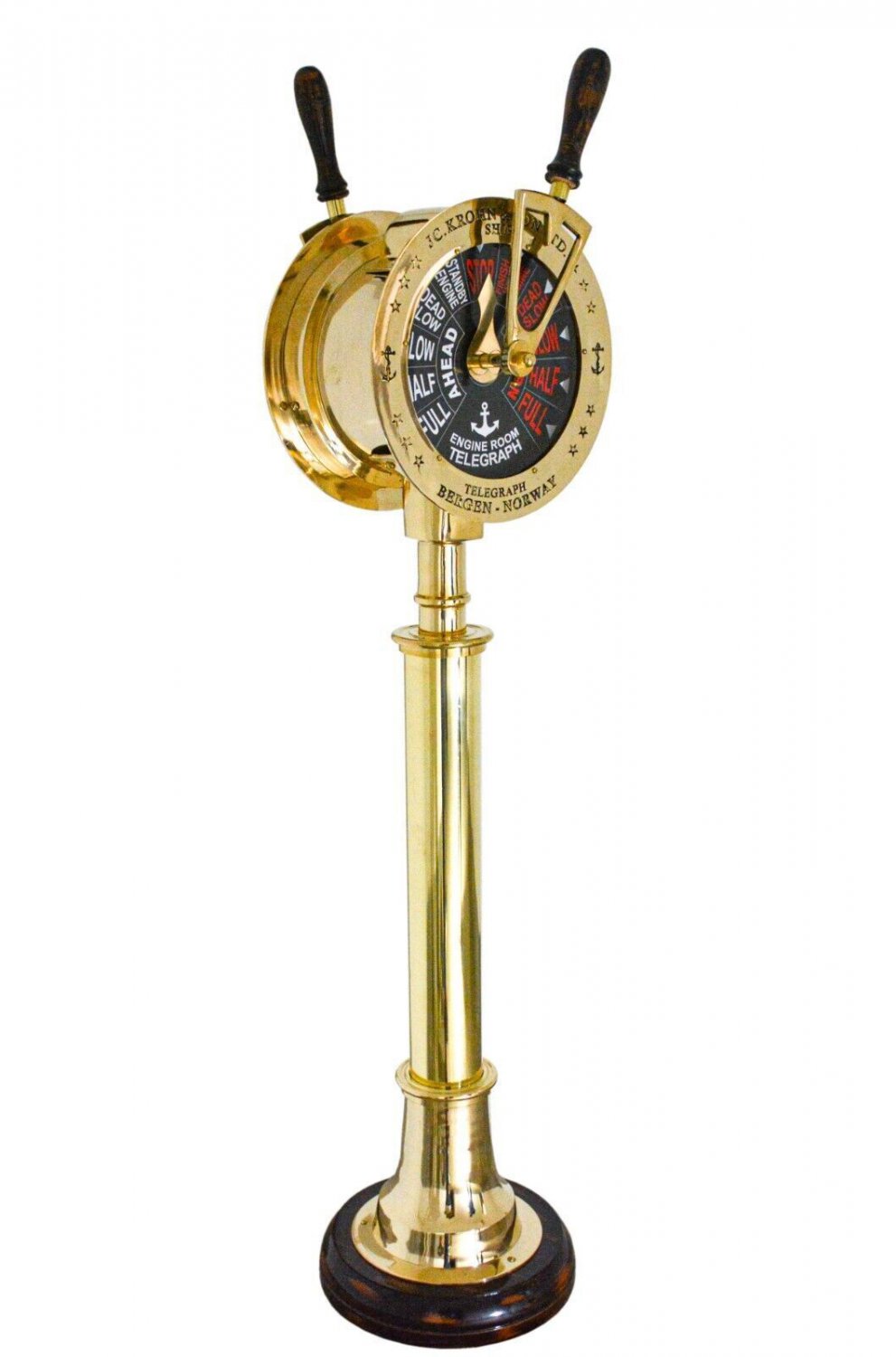 Antique Vintage 42" Ship's Engine Room Telegraph in Brass Finish w