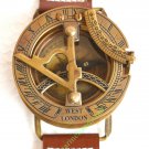 COMPASS VINTAGE STYLE ANTIQUE FINISH BRASS WRIST WATCH-MARITIME MARINE
