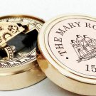 Vintage Brass Sundial Compass Mary Rose Poem Compass Maritime Mary Rose Replica