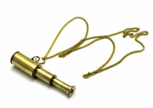 Nautical Vintage brass working 3 fold telescope key~chain key~ring Antique
