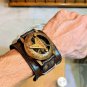 Nautical Brass Pocket Push Button Sundial Compass W Mini An Hour Glass & Case