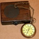 pocket watch vintage maritime brass victoria london gift with wooden box
