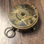 Antique Nautical Vintage Handmade Brass Compass 100 Year Calendar Leather Case