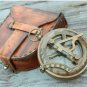Lot Of 5 Vintage nautical push button sundial antique brass compass with leather