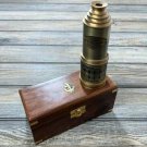 20 Inch Telescope with wooden box spyglass antique brass vintage Victorian