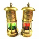 Set of 2 Antique Brass Minor Lamp Vintage Nautical Ship Boat Light Lantern D
