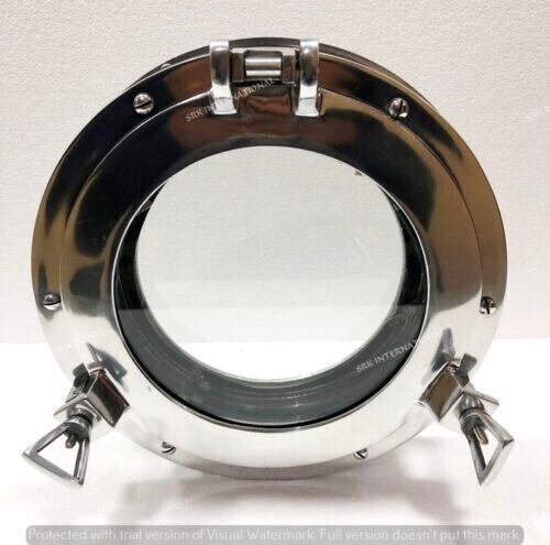 12Canal Boat Porthole Window Silver Nickel Door Window Glass Porthole Home Decor