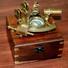 Nautical Brass Sextant 8 Marine Ship Working Instruments With Wooden Box  Gift