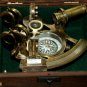 ANTIQUE WORKING VINTAGE NAUTICAL GERMAN MARINE BRASS SEXTANT WITH WOODEN BOX