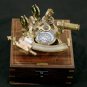ANTIQUE WORKING VINTAGE NAUTICAL GERMAN MARINE BRASS SEXTANT WITH WOODEN BOX