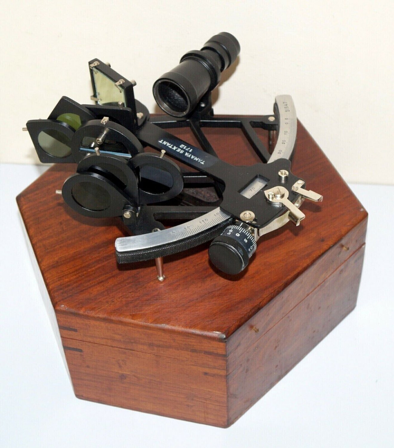 Tamaya Nautical 8 Inch Sextant Ship Marine Navy With Wooden Box