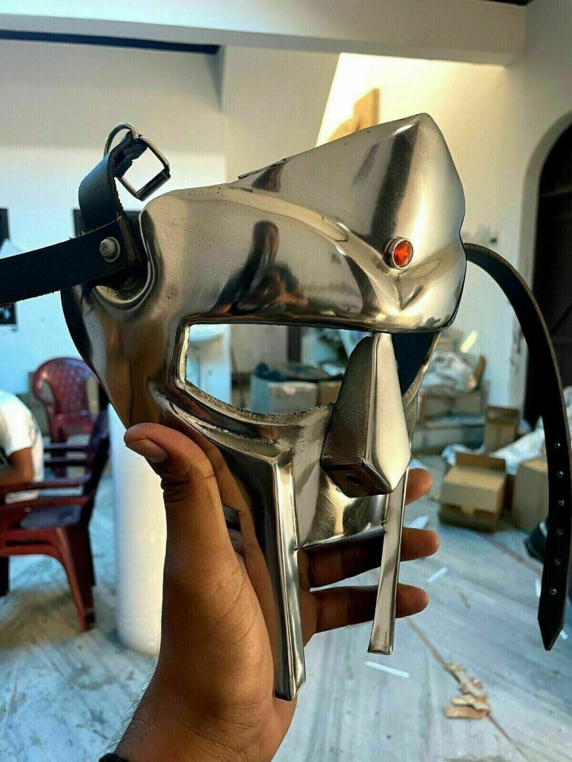Doom Gladiator Helmet Face Mask Hand Forged MF Doom Medieval Halloween