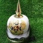 Long Spiked Prussian Helmet in White Color Leather German Pickelhaube MADE OF PU