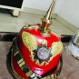 Red Color Leather Prussian Helmet German Pickelhaube Long Spiked Helmet.