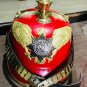 Red Color Leather Prussian Helmet German Pickelhaube Long Spiked Helmet.