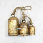 Large Golden Metal Rustic Farmhouse cow bells, (8+6+4 Inch) Antique looking dinn