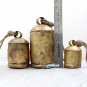 Large Golden Metal Rustic Farmhouse cow bells, (8+6+4 Inch) Antique looking dinn