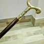Antique Victorian Style Brass Head Handle Vintage Walking Stick Wooden Cane Gift