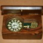 Antique Vintage Maritime Brass Pocket Watch Marine Anchor Gift With Wooden Box