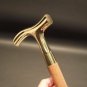 Vintage Brass Derby Head Handle Antique Victorian Wooden Walking Stick Cane Gift