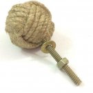 Lot of 10 Nautical Knot Rope Knob / Jute Door Knobs Beach Home Decor