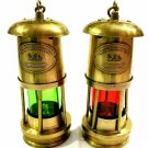 Nautical Miner lamp Brass Hanging oil lamp Maritime Ship oil lantern 2 piece
