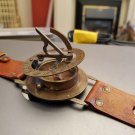 Vintage style WWII Military Wrist Watch Brass Round Antique Sundial Compass Gift