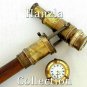 Brass Victorian Telescope Spy Watch Handle Wooden Vintage Walking Stick Cane