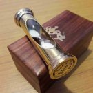 Sand Timer Brass With Wooden Box Marine Collectible Gift Item