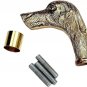 Brass Big Dog Head Handle Walking Cane Wooden Cane Stick Handle
