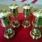 SET OF 4 Oil Lamp Lantern Wick Vintage Antique Brass Glass Flat Nautical gift