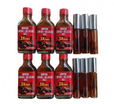 6 x 30ml Leech Oil plus 6 x Gambir Sarawak Spray to prevent premature Ejaculation